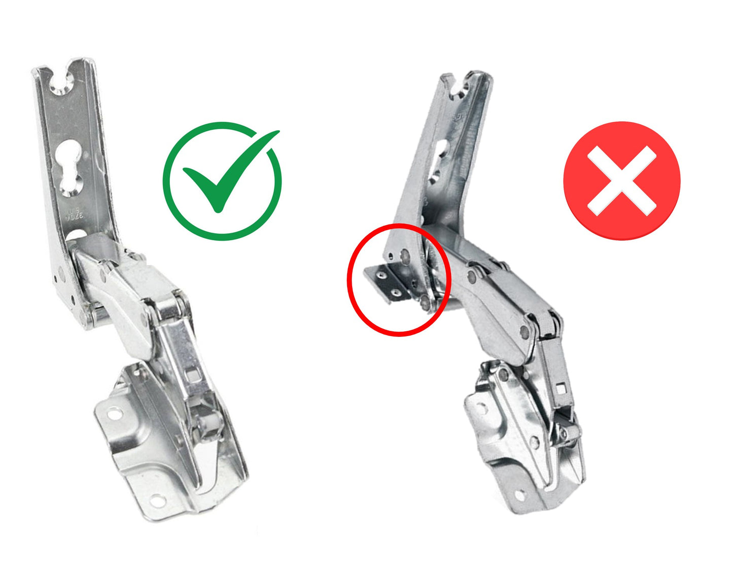 Integrated Fridge Freezer Door Repair Hinge Set for Beko - 4350840300, 5838110300, 4350840400, 5838110400