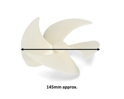 Push Fit Plastic Condenser Fan Blade for Smeg Fridge & Freezers (145mm)