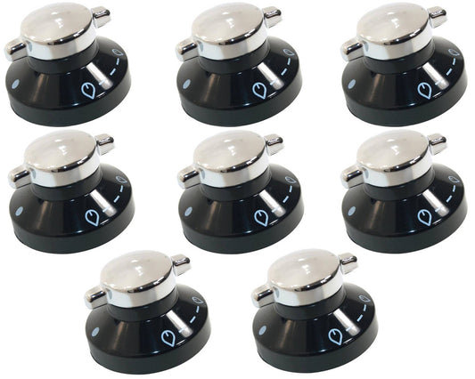 8 x STOVES NEWHOME Oven Hob Black Silver Control Knob Switch 081880326